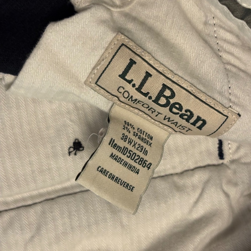 LL Bean Corduroy Pants Mens 38x23 Navy Blue Comfort Waist Stretch Cotton 502864 - Picture 8 of 10
